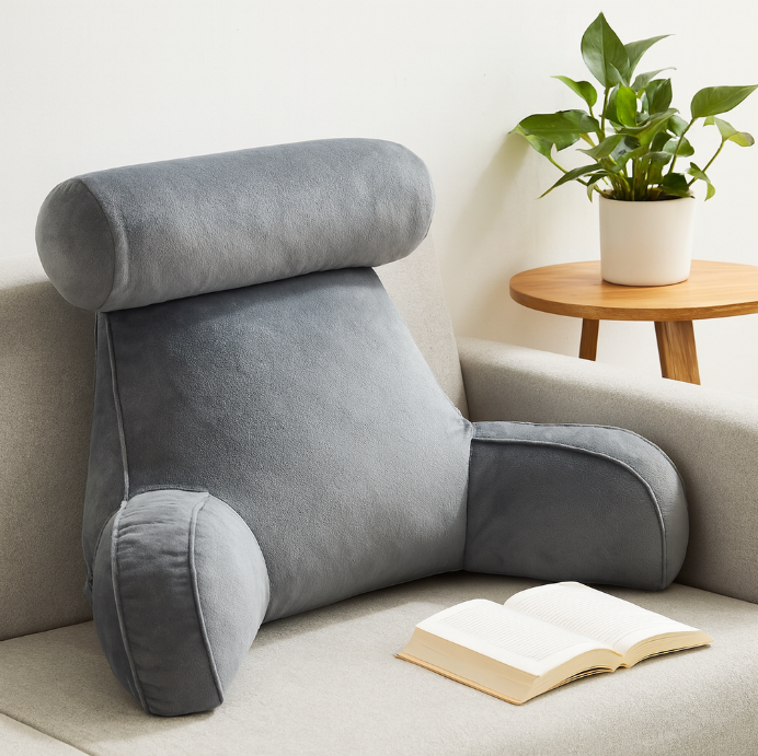Reading Pillow With Armrests And Side Pocket
