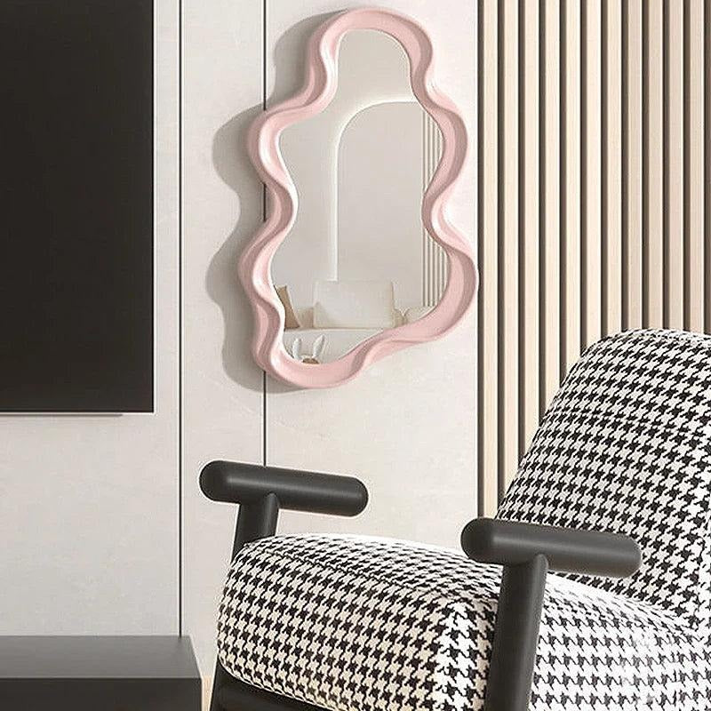 Irregular-Shaped Decorative Wall Mirror With Frame