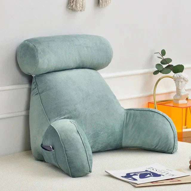 Reading Pillow With Armrests And Side Pocket