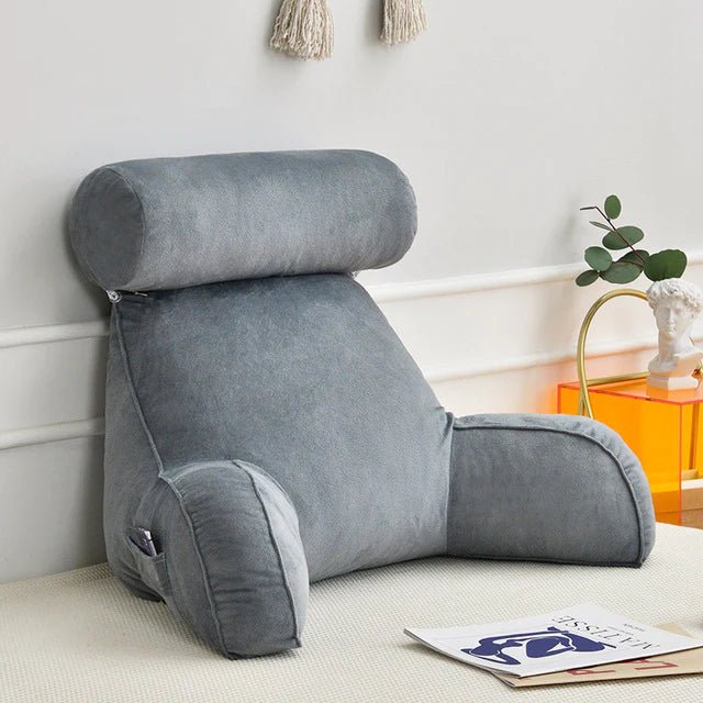 Reading Pillow With Armrests And Side Pocket